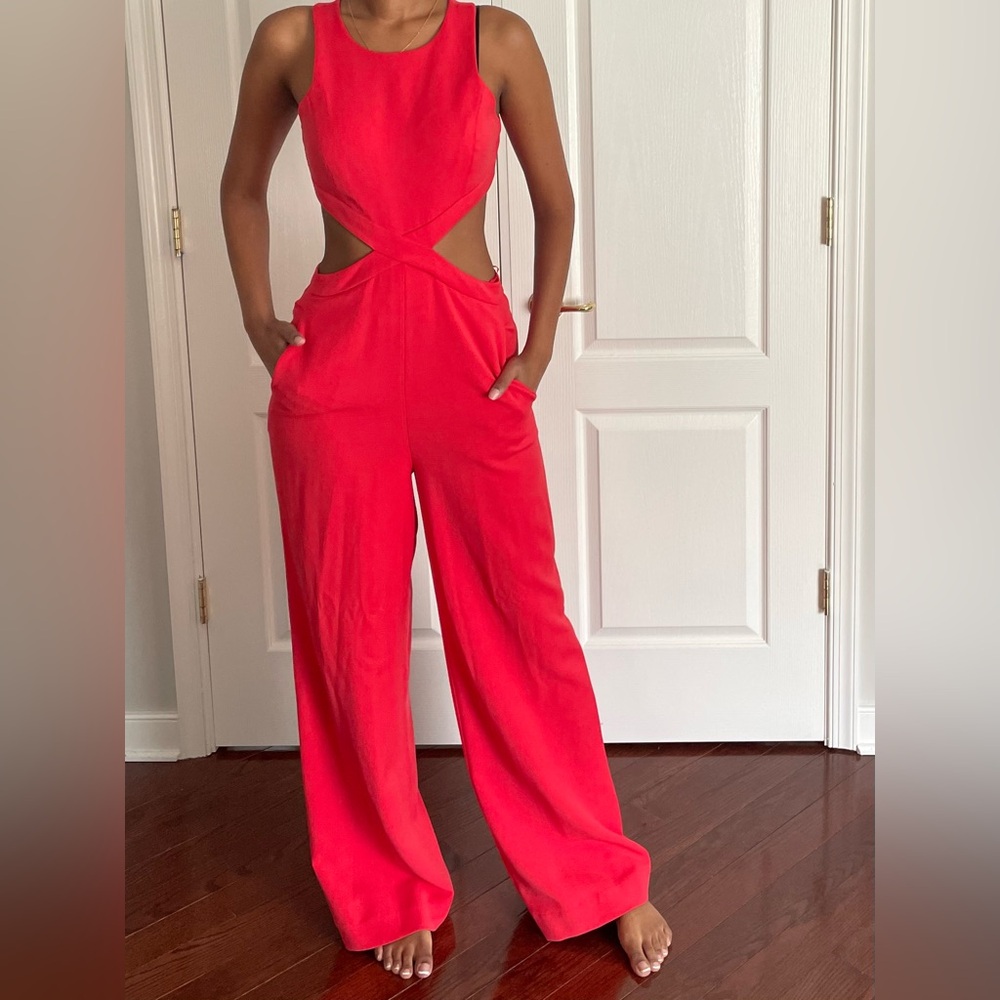 NWT BCBGMaxAzria Emjay Cutout Wide Leg Jumpsuit Size Small (S).